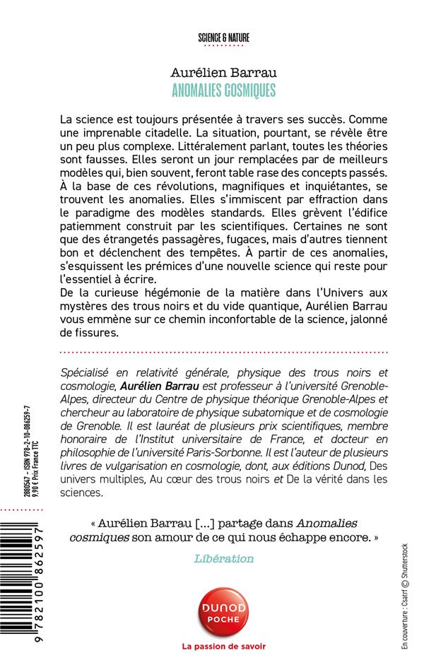 Back cover of Anomalies cosmiques : La science face à l'étrange