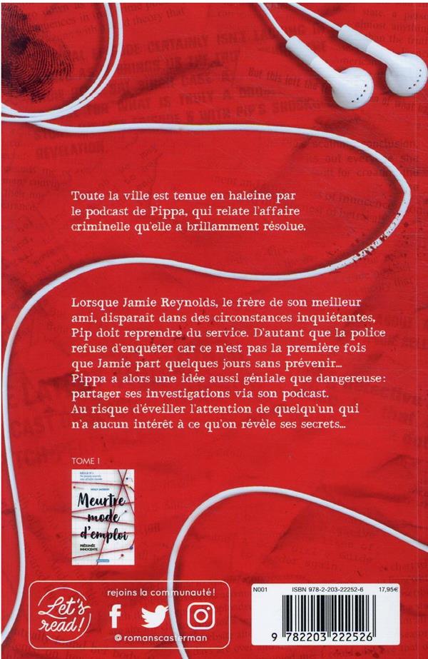 Back cover of Meurtre mode d'emploi Tome 2 : Disparition inquiétante