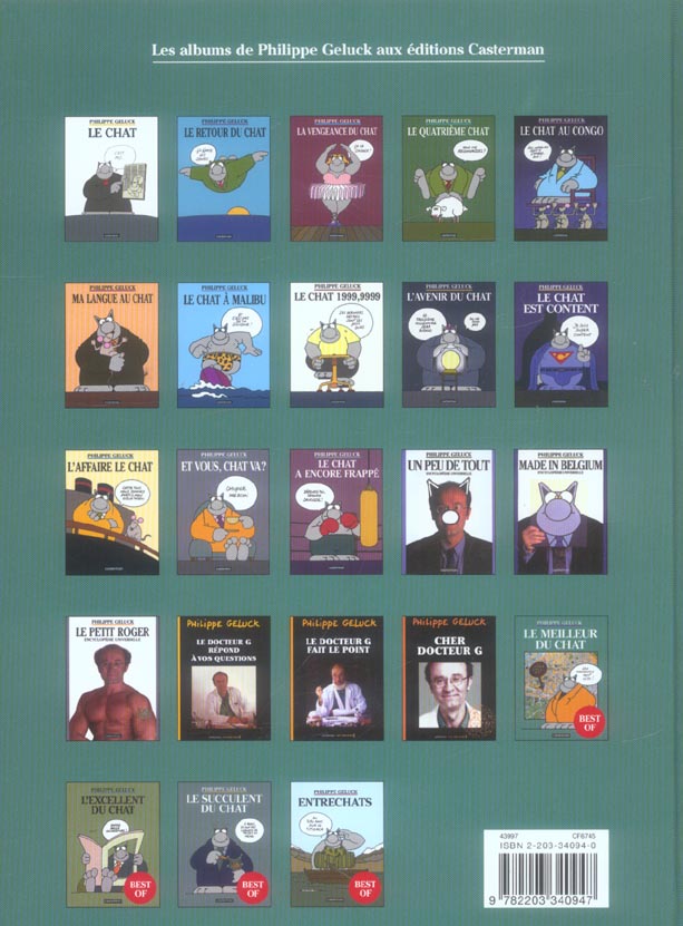 Back cover of Les best-of du Chat Tome 1 (fête de la BD)