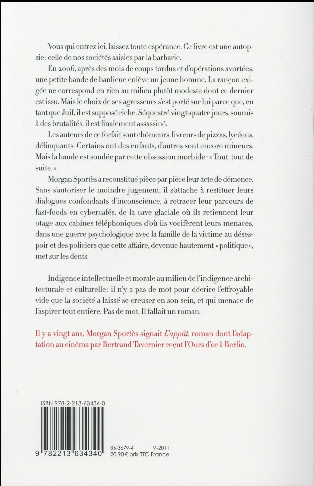 Back cover of Tout, tout de suite