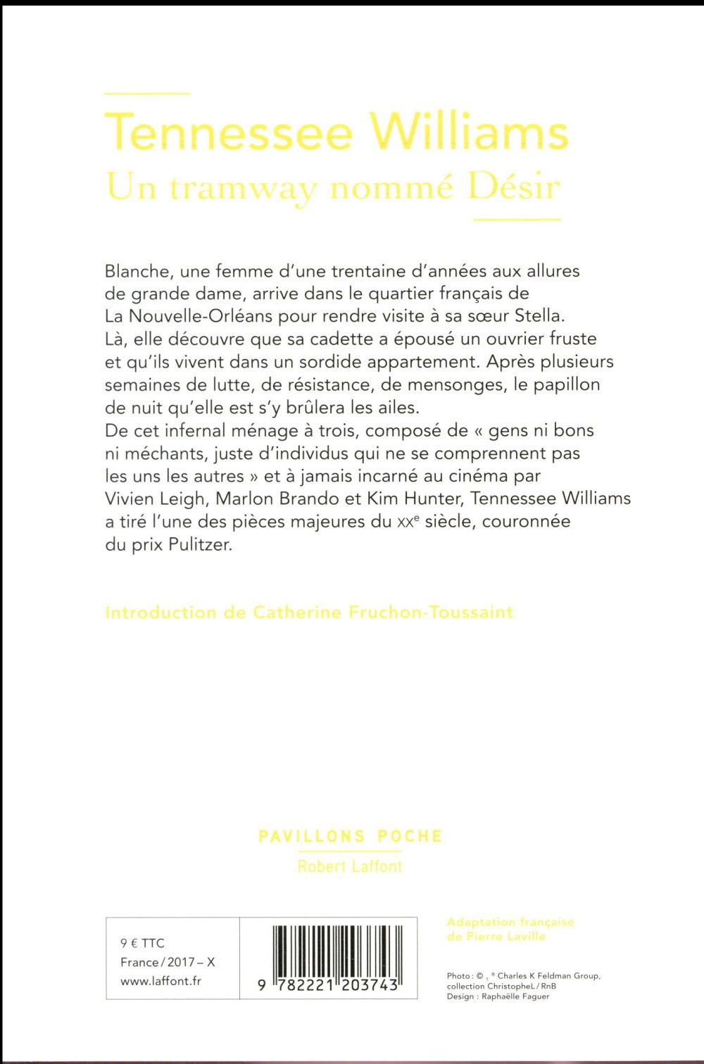 Back cover of Un tramway nommé désir