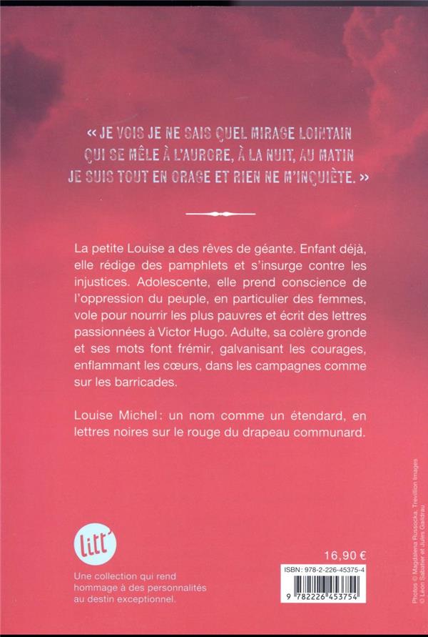 Back cover of Louise Michel : je suis tout en orage
