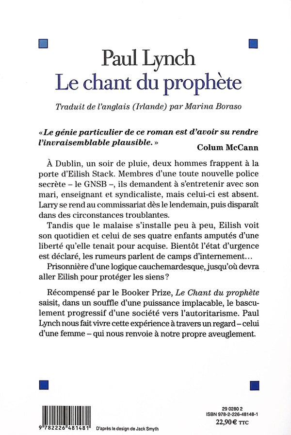 Back cover of Le Chant du prophète