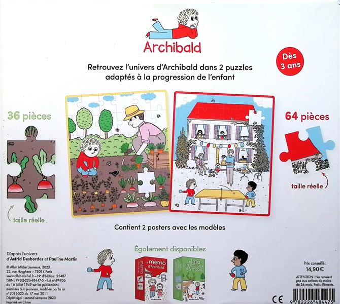 Back cover of Archibald : Les puzzles d'Archibald