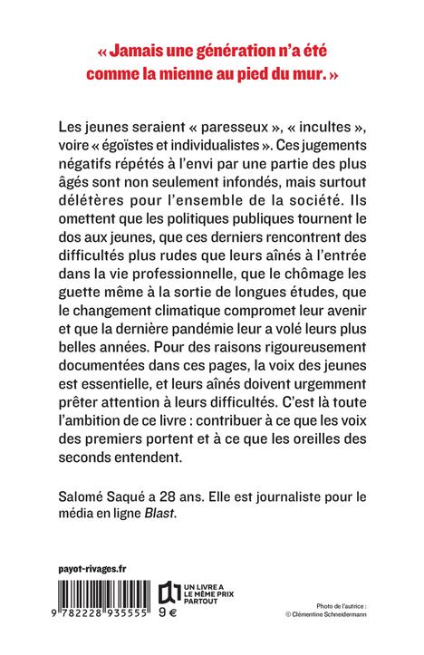 Back cover of Sois jeune et tais-toi : réponse à ceux qui critiquent la jeunesse