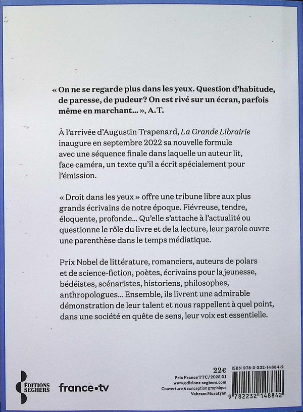 Back cover of Droit dans les yeux