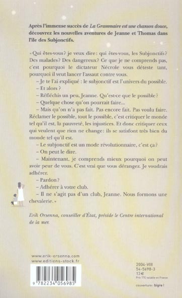 Back cover of Les chevaliers du subjonctif