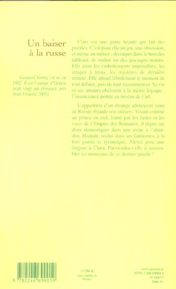Back cover of Un baiser à la russe