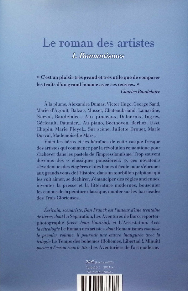 Back cover of Le roman des artistes