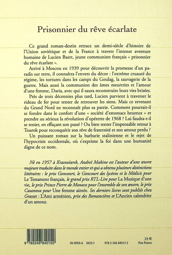 Back cover of Prisonnier du rêve écarlate