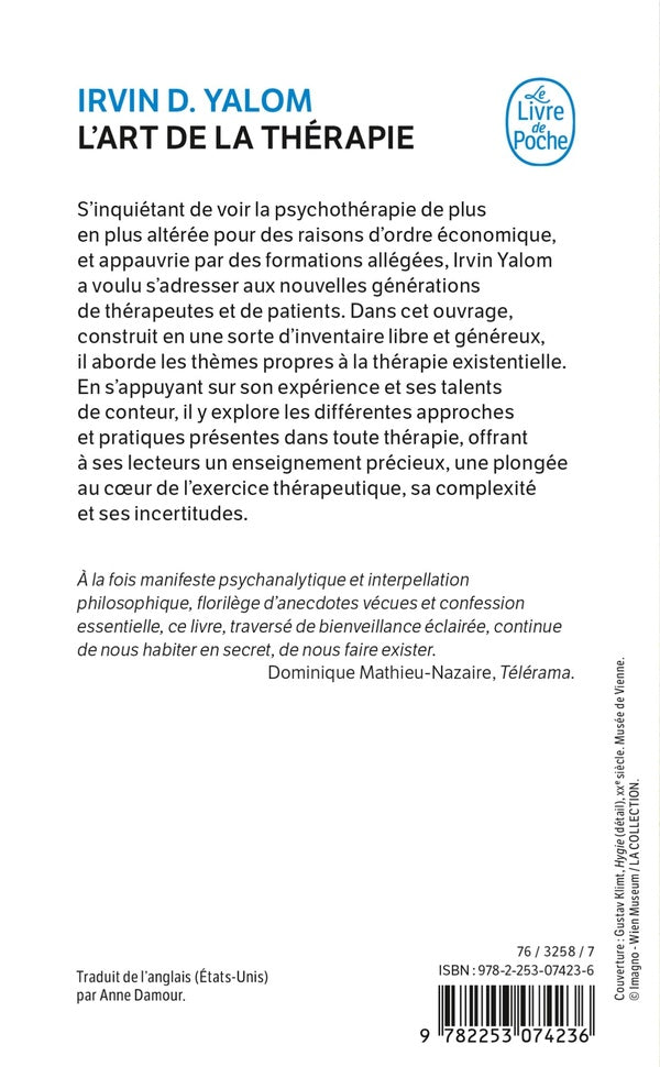 Back cover of L'art de la thérapie