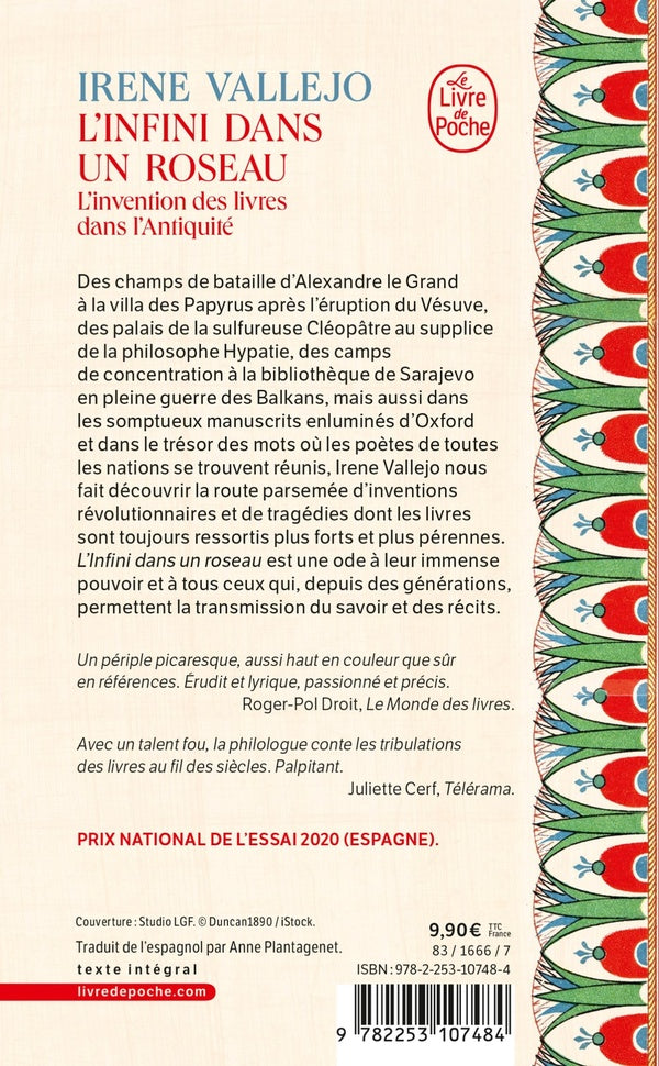 Back cover of L'infini dans un roseau : l'invention des livres dans l'Antiquité
