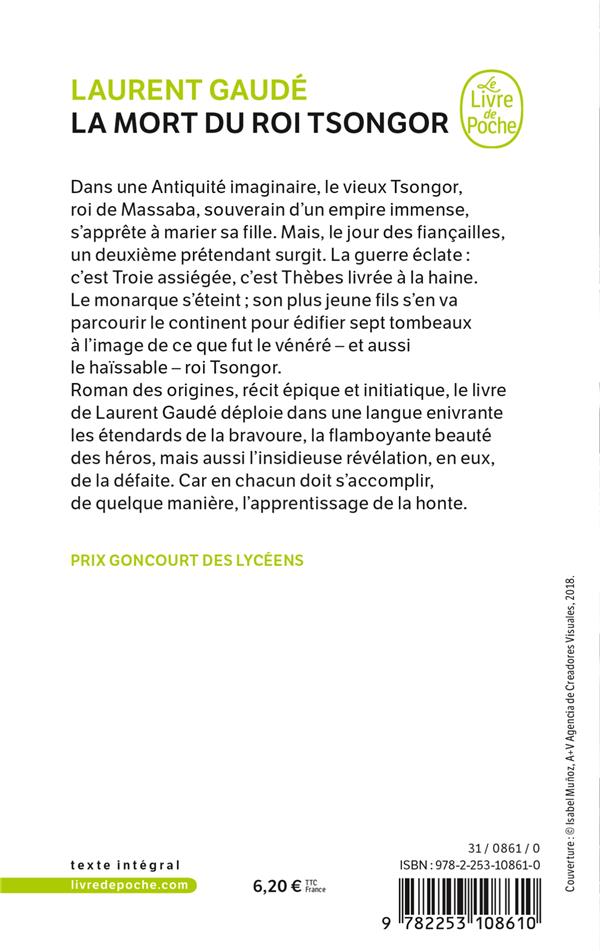 Back cover of La mort du roi Tsongor