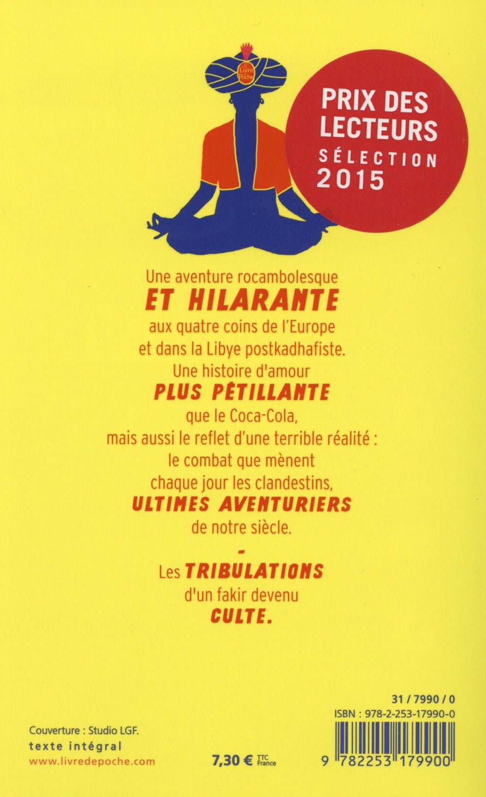Back cover of L'extraordinaire voyage du fakir qui était resté coincé dans une armoire Ikéa (prix des lecteurs 2015)