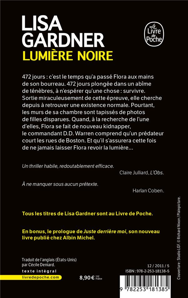 Back cover of Lumière noire