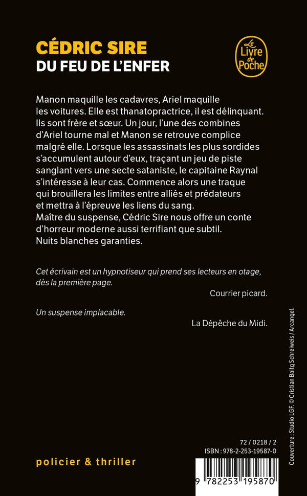 Back cover of Du feu de l'enfer