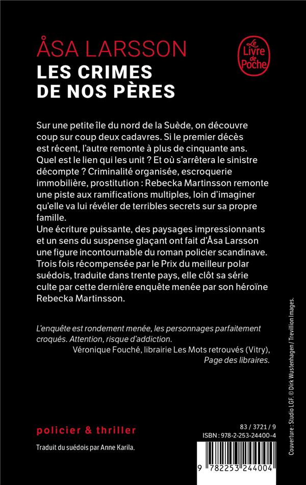 Back cover of Les crimes de nos pères