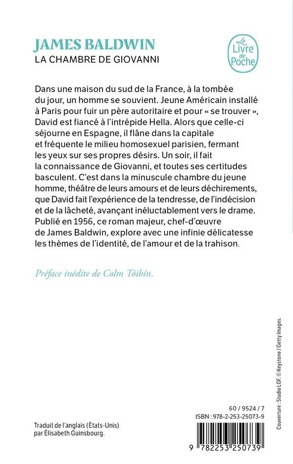 Back cover of La Chambre de Giovanni (Préface de Colm Tóibin)