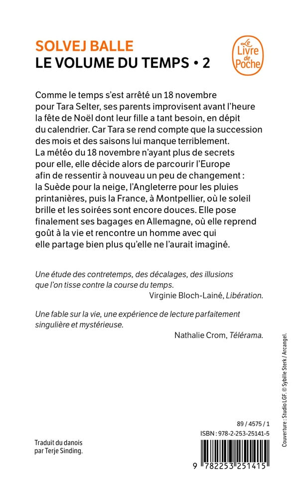 Back cover of Le Volume du temps Tome 2