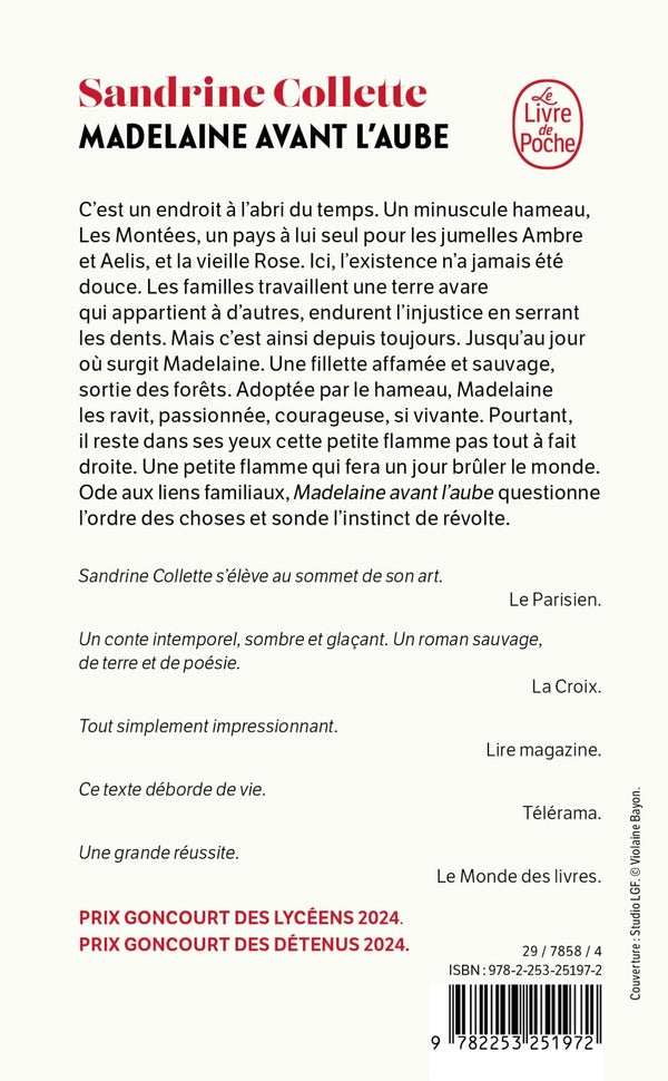 Back cover of Madelaine avant l'aube