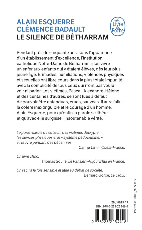 Back cover of Le Silence de Bétharram : L'enquête choc du lanceur d'alerte et ancien élève