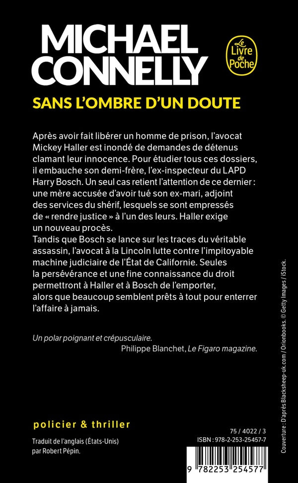 Back cover of Sans l'ombre d'un doute