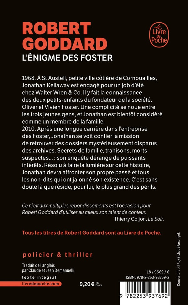 Back cover of L'énigme des Foster (traduction conjointe Jean Demanuelli)