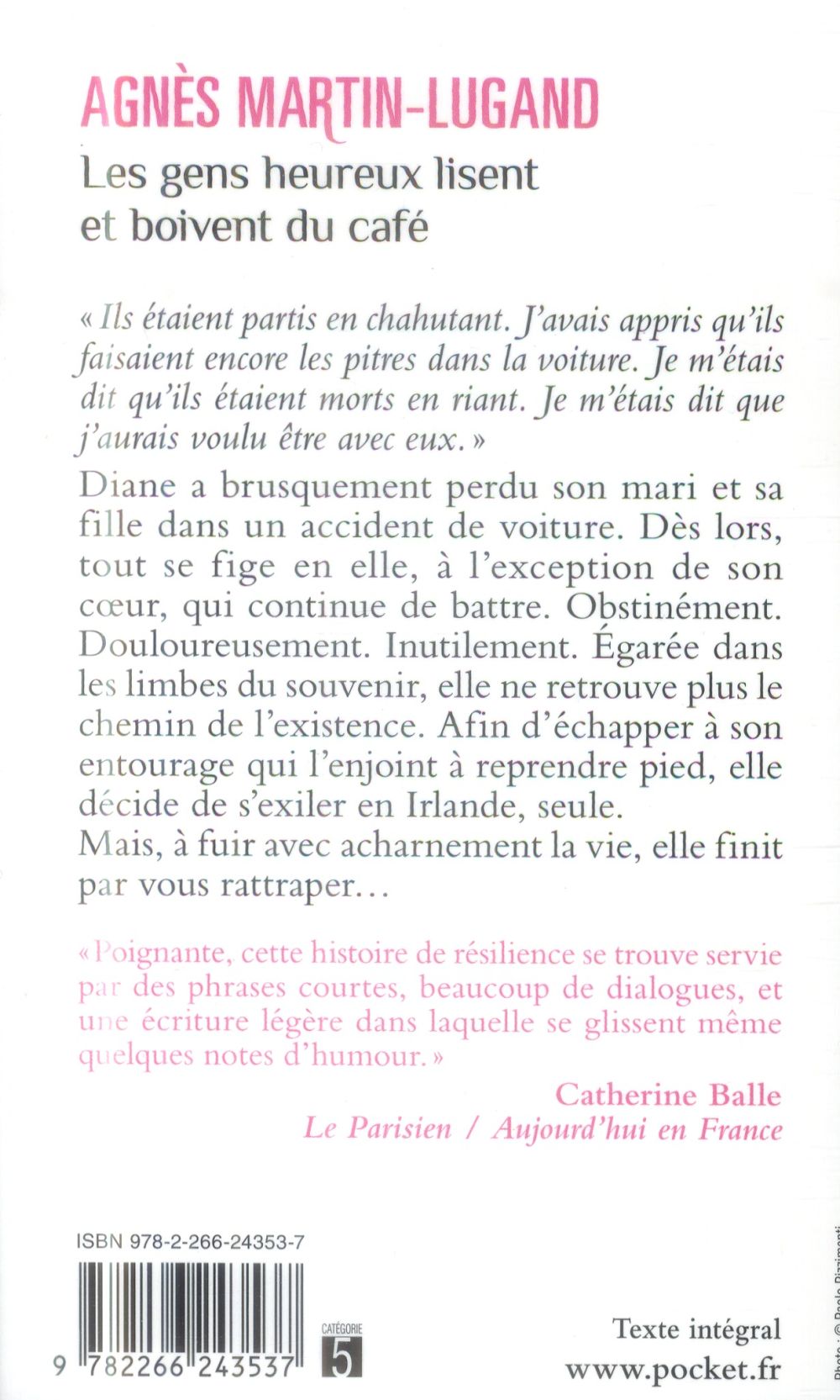 Back cover of Les gens heureux lisent et boivent du café