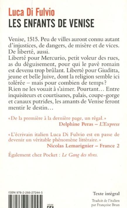 Back cover of Les enfants de Venise