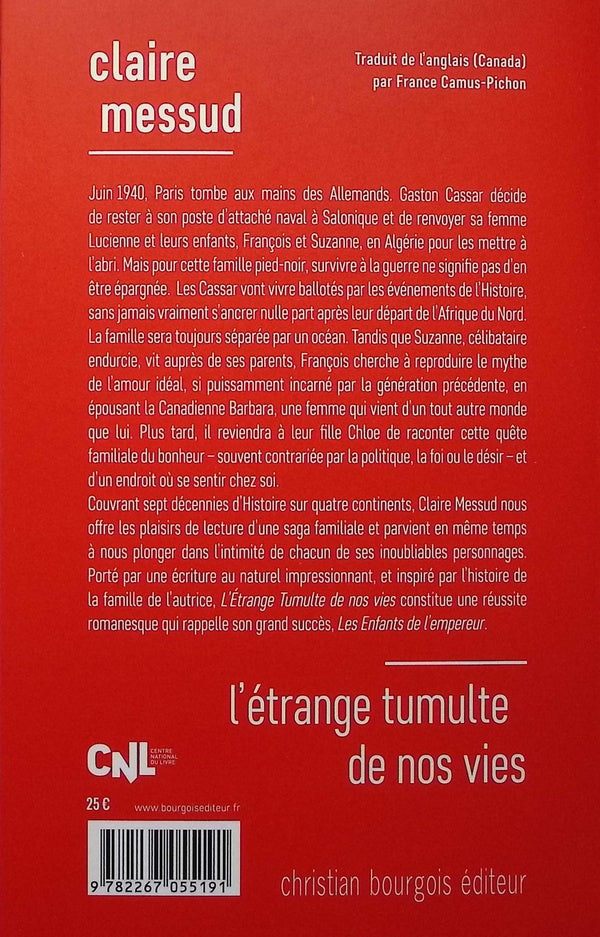 Back cover of L'étrange tumulte de nos vies