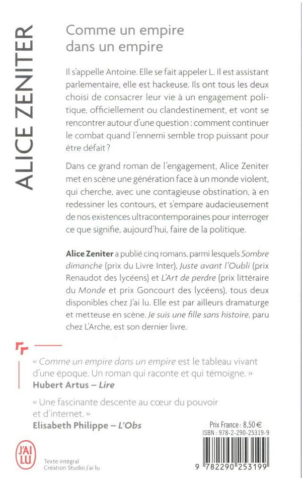 Back cover of Comme un empire dans un empire