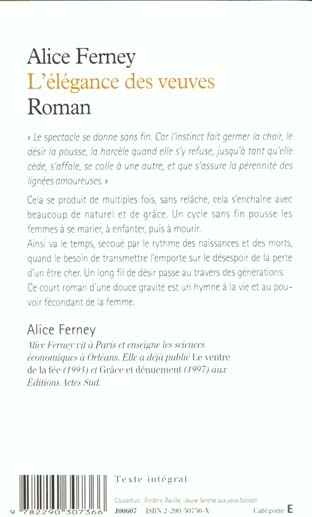 Back cover of L'elegance des veuves