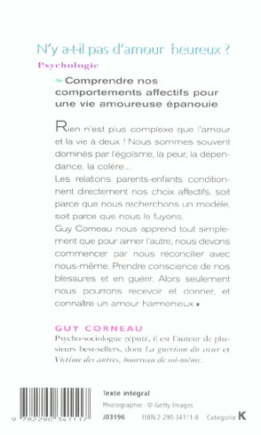 Back cover of N'y a-t-il pas d'amour heureux ?