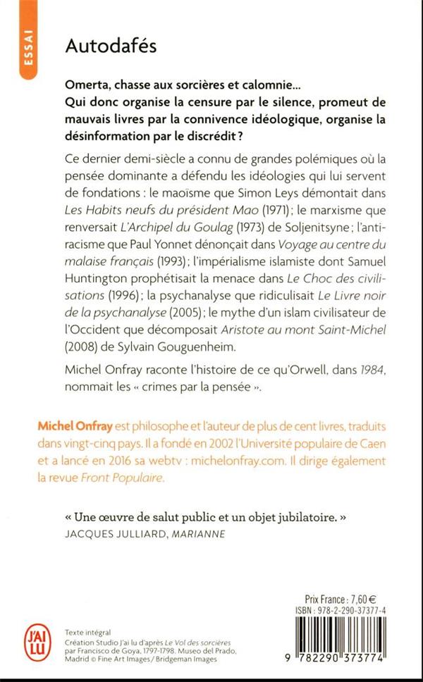 Back cover of Autodafés : L'art de détruire les livres