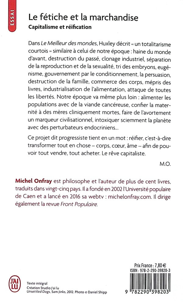 Back cover of Le fétiche et la marchandise : Capitalisme et réification
