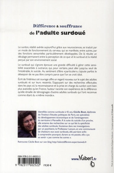 Back cover of Différence et souffrance de l'adulte surdoué