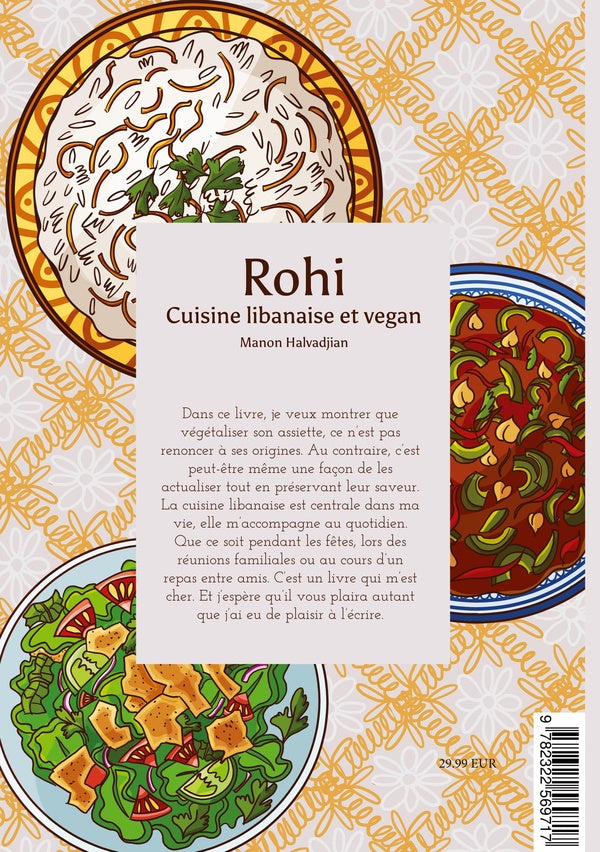 Back cover of Rohi : Cuisine Libanaise et vegan (IMPRESSION A LA DEMANDE)