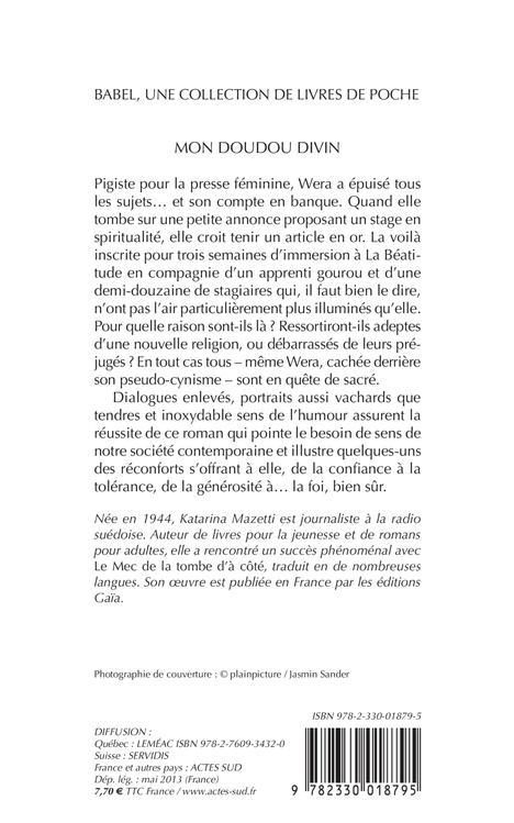 Back cover of Mon doudou divin
