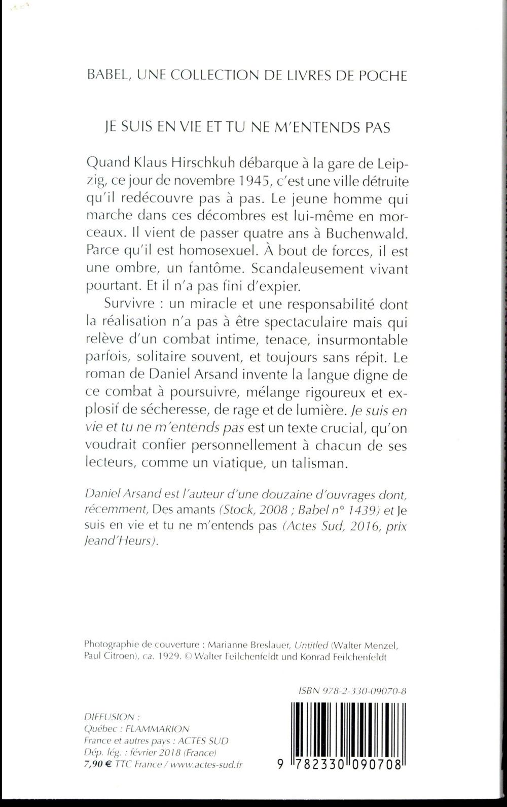 Back cover of Je suis en vie et tu ne m'entends pas