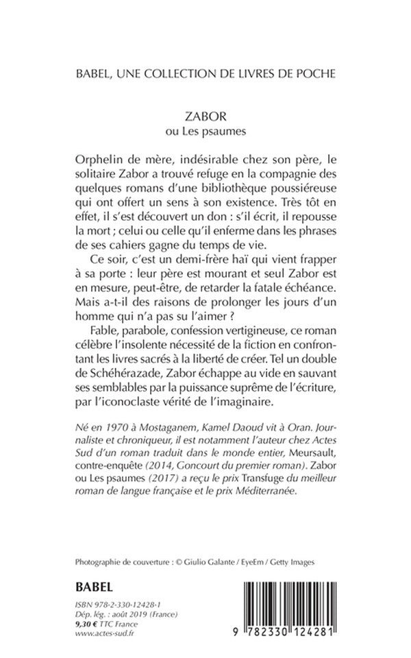 Back cover of Zabor ou les psaumes