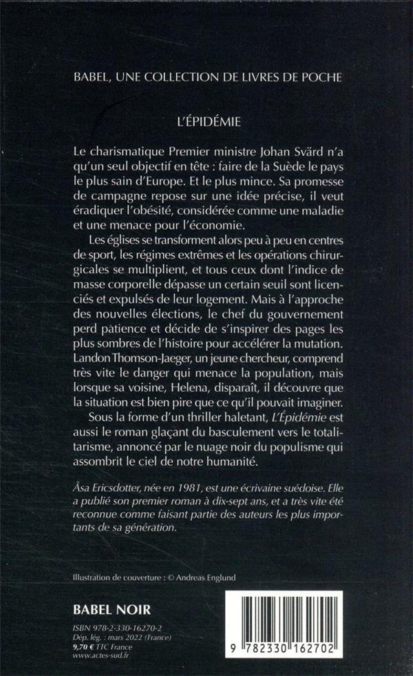 Back cover of L'épidemie