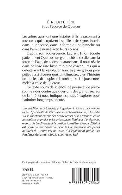 Back cover of être un chêne : sous l'écorce de quercus