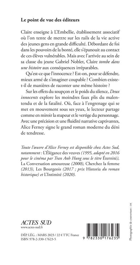 Back cover of Deux innocents