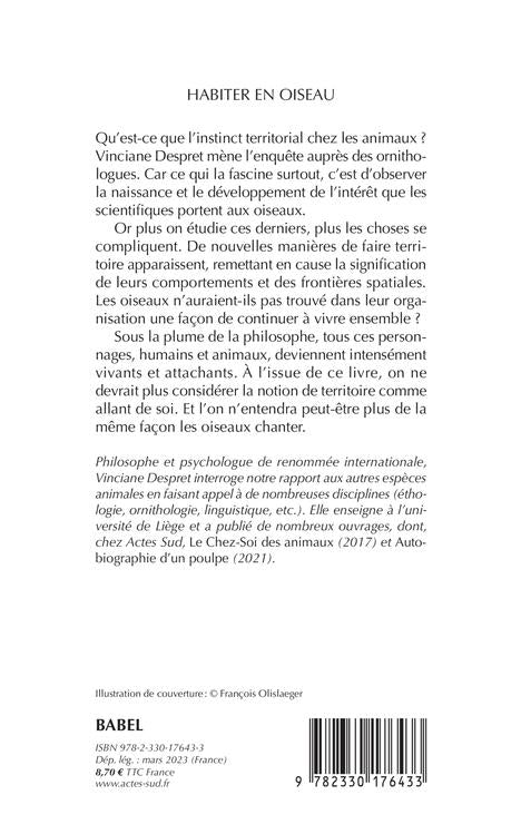 Back cover of Habiter en oiseau