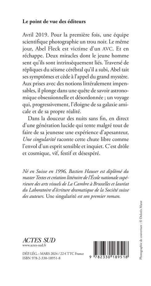 Back cover of Une singularité