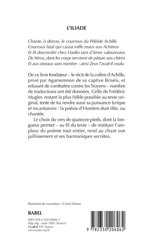 Back cover of L'Iliade
