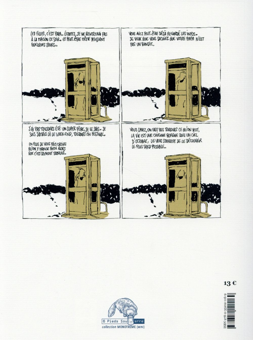 Back cover of Zaï zaï zaï zaï (Prix Ouest France / Quai des Bulles 2015 ; Grand Prix de la Critique ACBD 2016)