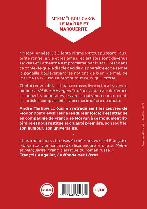 Back cover of Le maître et Marguerite (traduction conjointe André Markowicz)