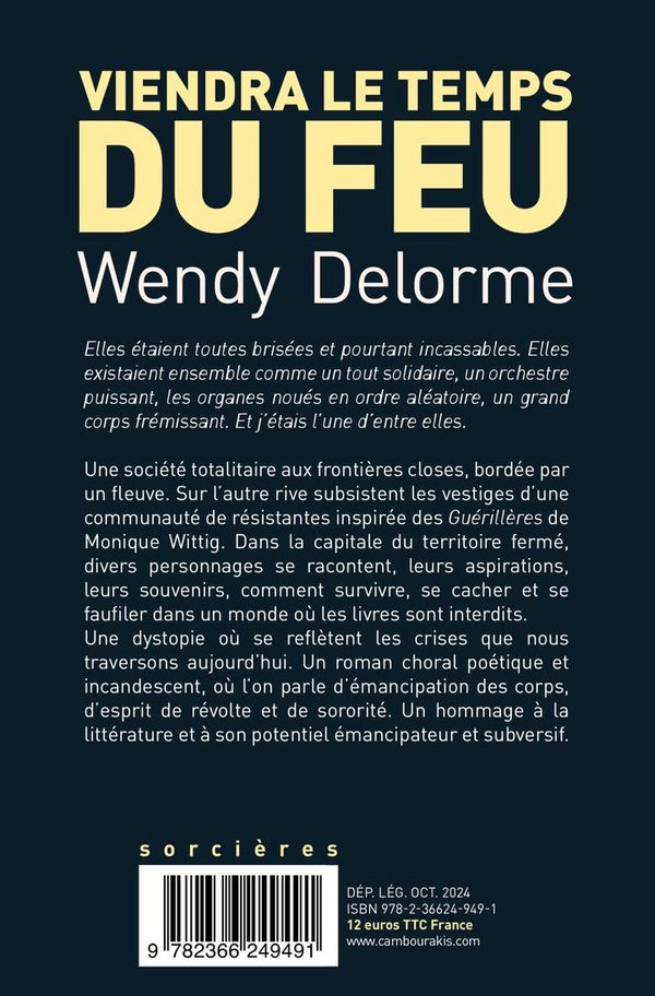 Back cover of Viendra le temps du feu