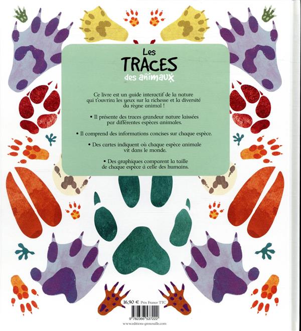 Back cover of Les traces des animaux ; grandeur nature